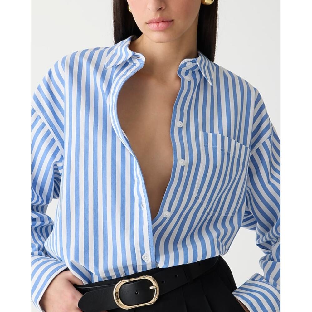 J. Crew L Étienne Oversized Shirt In Striped Lightweight Oxford